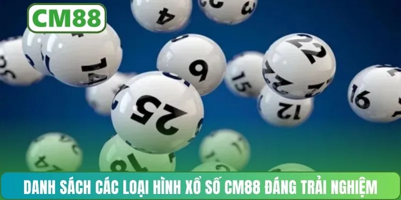 Danh sách các loại hình xổ số CM88 đáng trải nghiệm